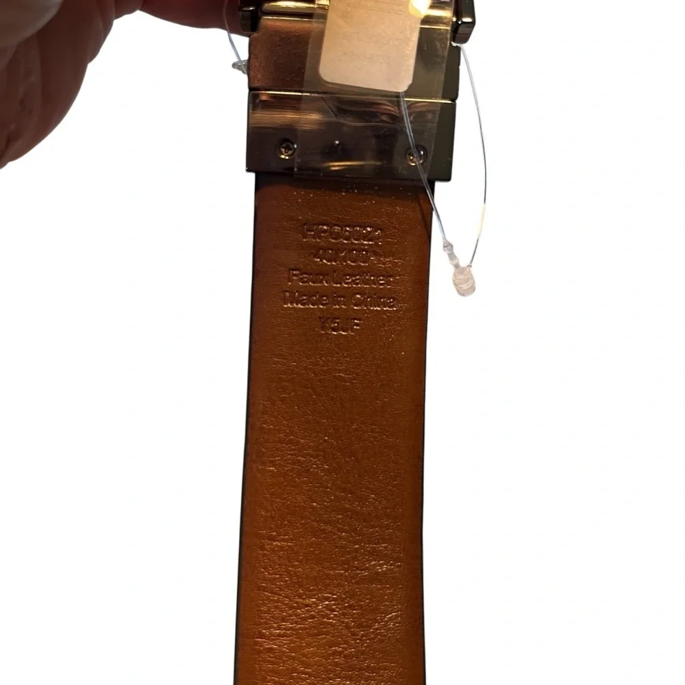 New With Tag Perry Ellis Vegan Leather Reversible Belt Size 40 Black Brown